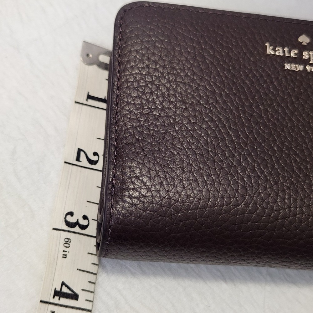 New $199 Kate Spade Lena Medium Compact Bifold Wallet Leather Hot Fudge Brown - Picture 11 of 12